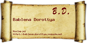 Bablena Dorottya névjegykártya